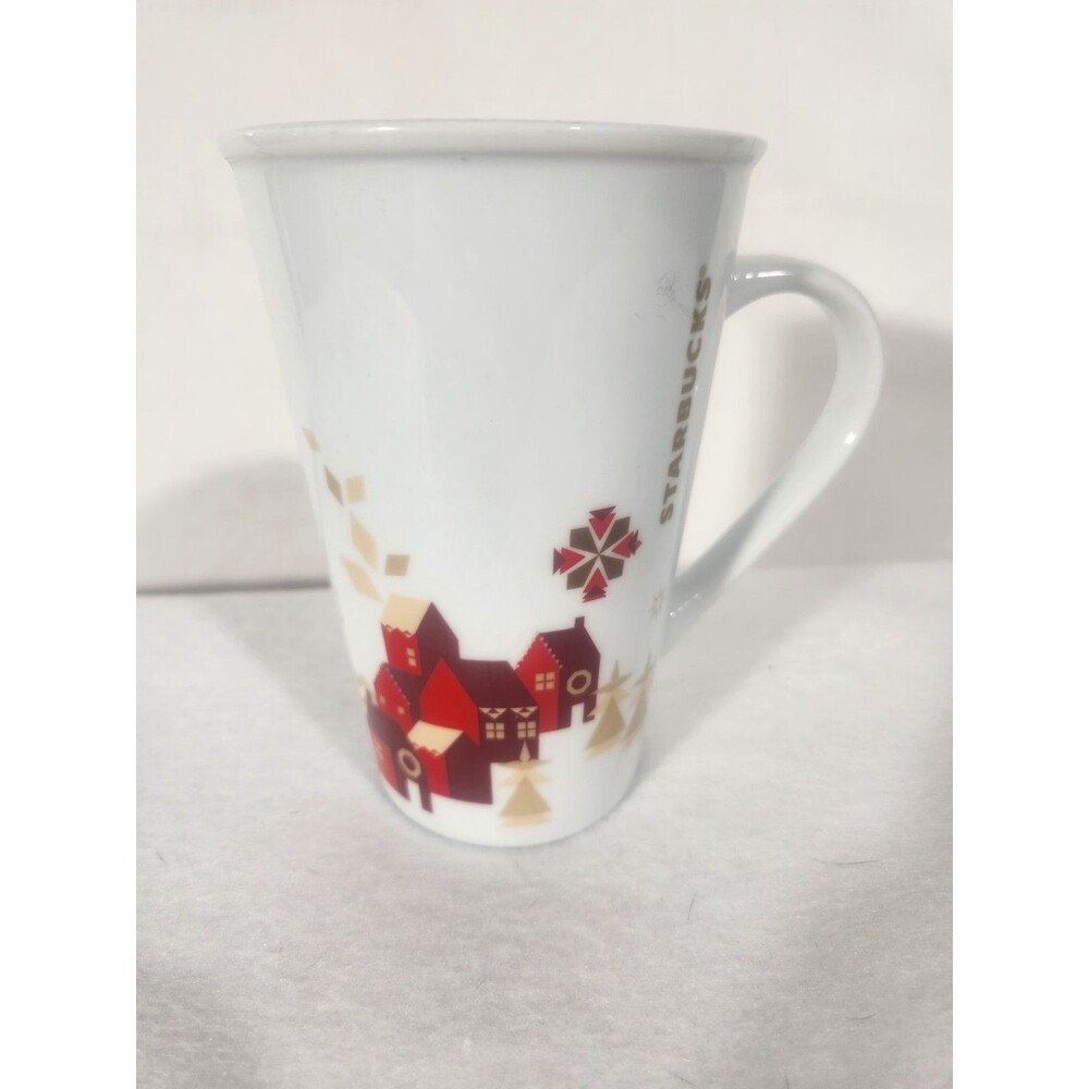 Starbucks Christmas Mugs Poinsettia Snowflake Holiday Coffee Tea Cup  Mug 12 oz.